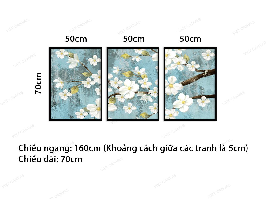Bộ 3 Tranh Cành Hoa Nở Rộ - VY033