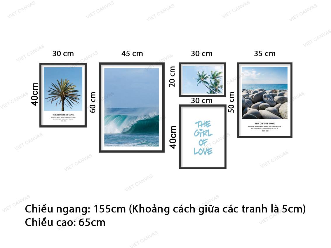 Bộ 5 Tranh Cảnh Biển Mùa Hè - VZ993.1