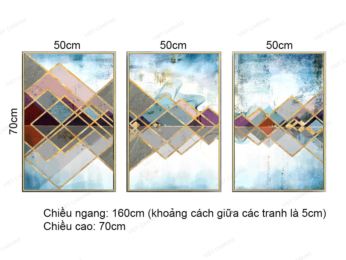 Bộ 3 Tranh Hình Thoi - VZ806