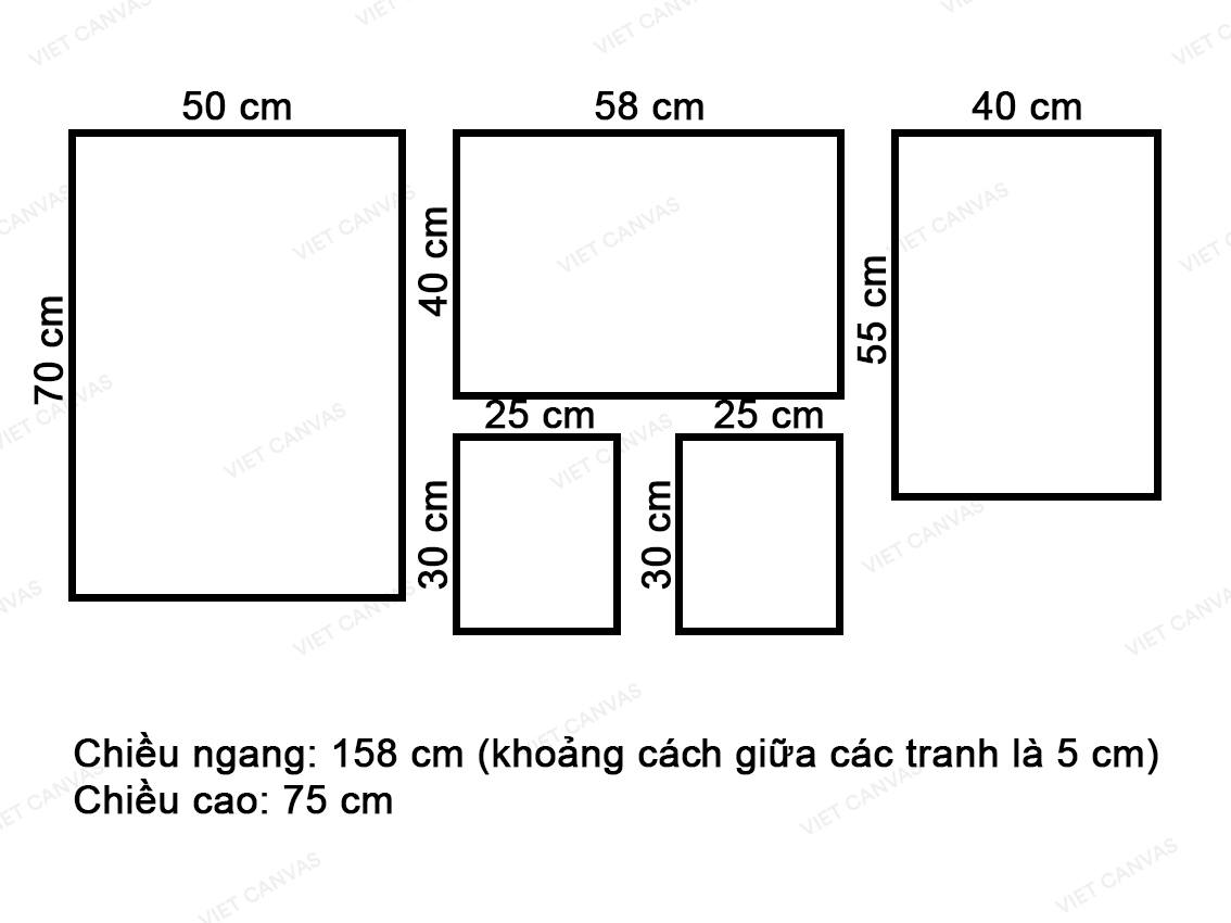 Bộ 5 Tranh Lá Cây Tươi Mát - VY038