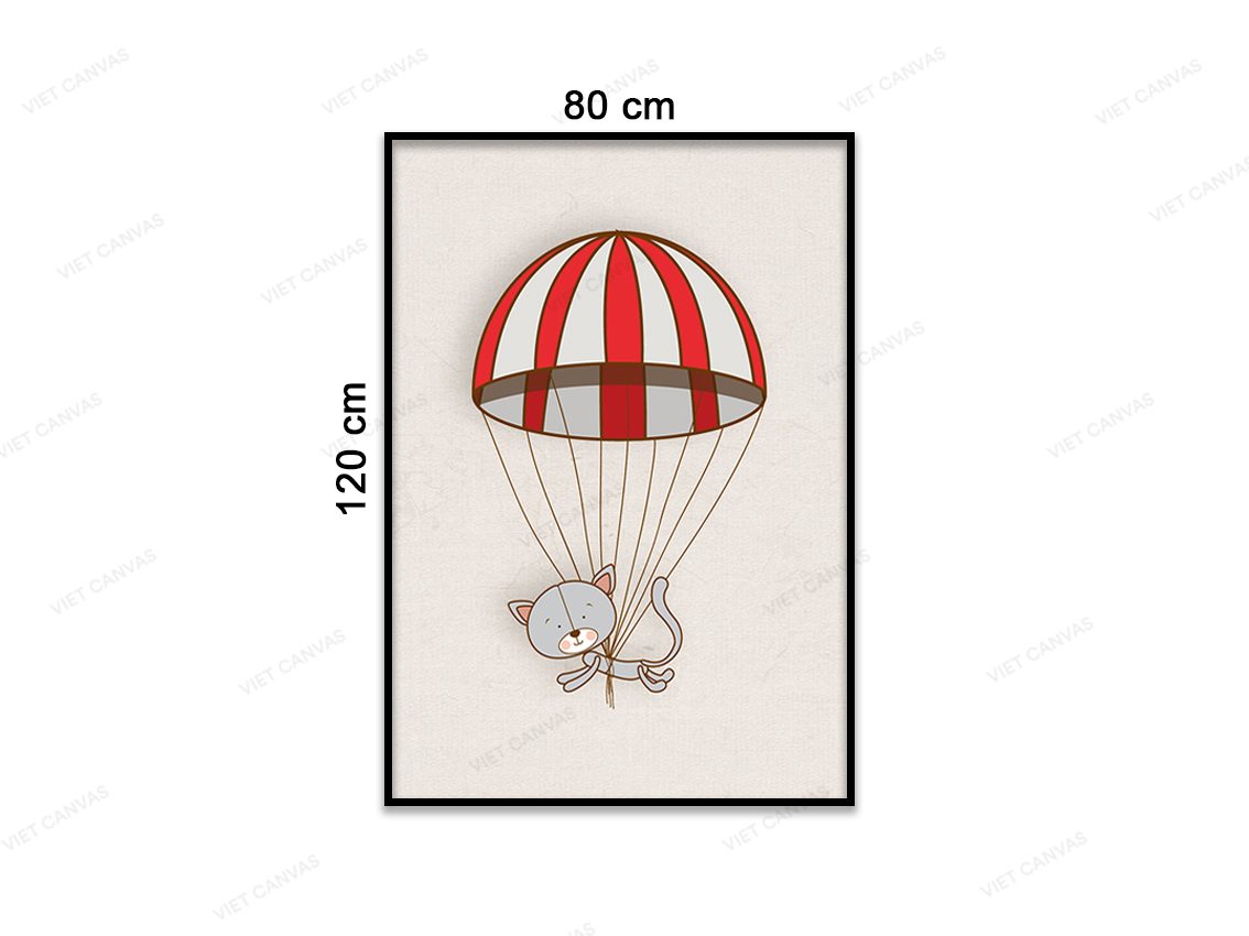 Tranh Chú Mèo Nhảy Dù - VY083.1