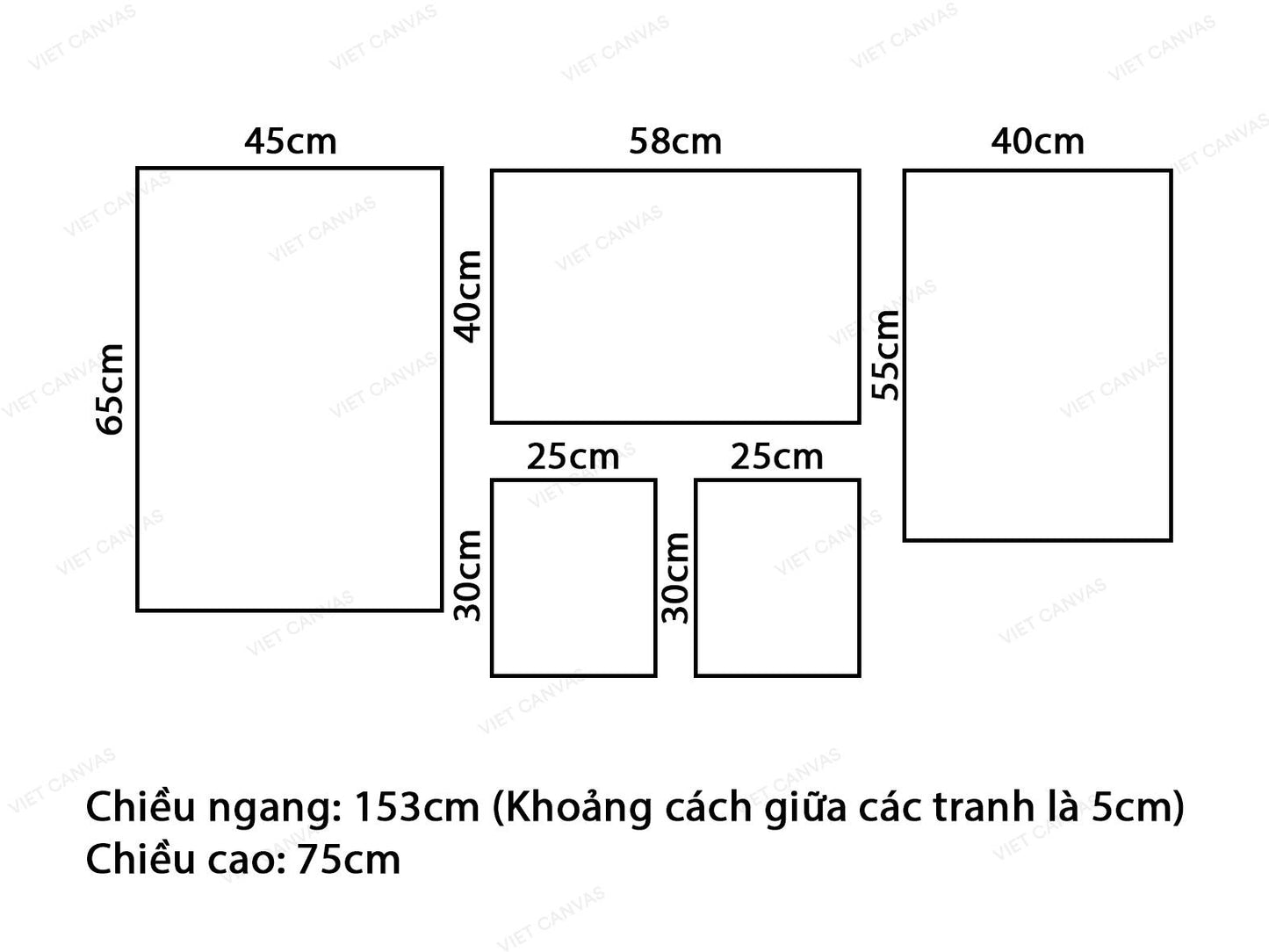 Bộ 5 Tranh Hoa Lá, Căn Nhà Và Chiếc Xe Đạp - VZ623