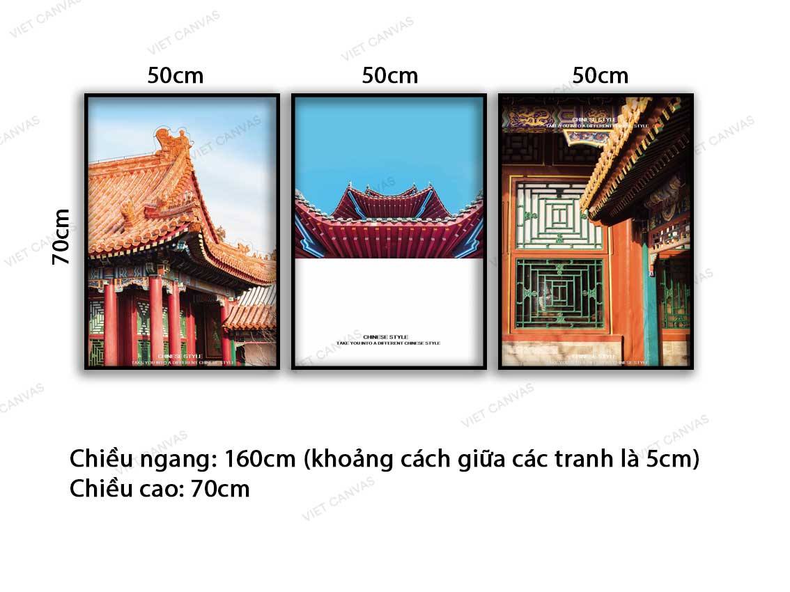 Bộ 3 Tranh Kiến Trúc Trung Hoa - VC917