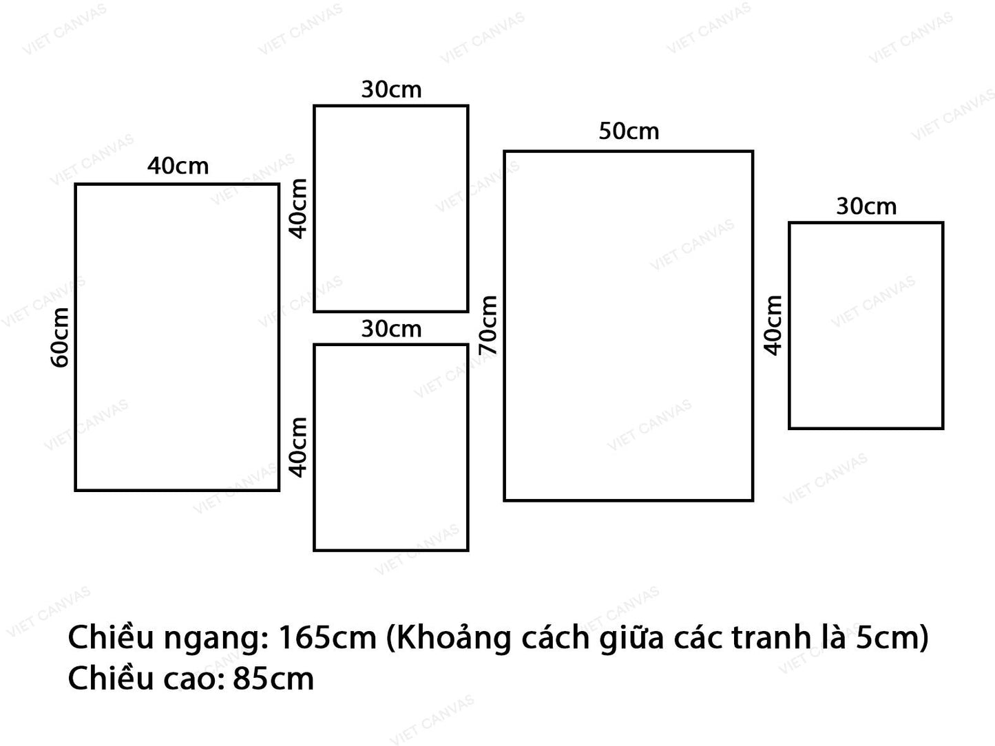 Bộ 5 Tranh Lá Cây Xanh - VZ586.3