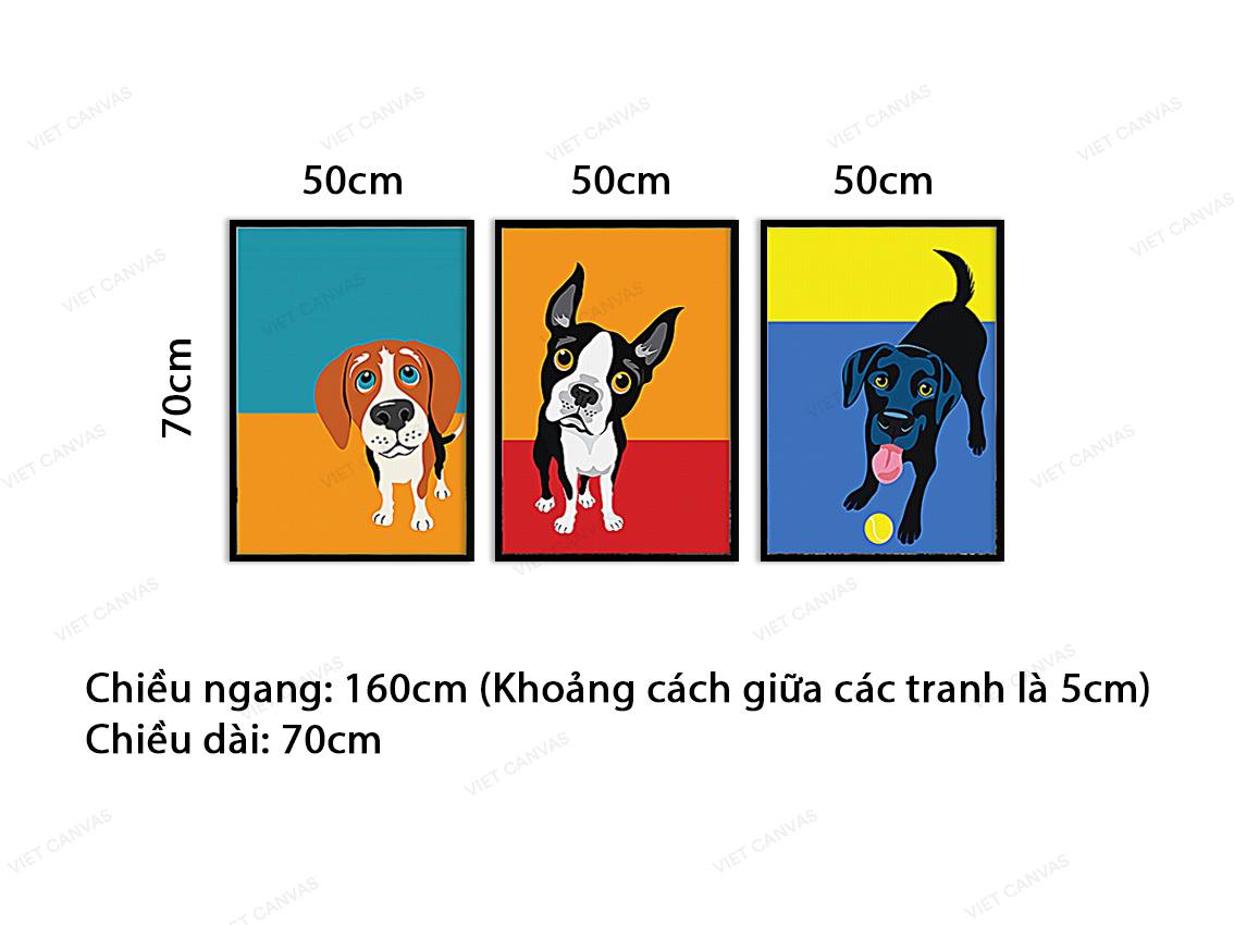 Bộ 3 Tranh Chú Chó Ngộ Nghĩnh - VZ889.1