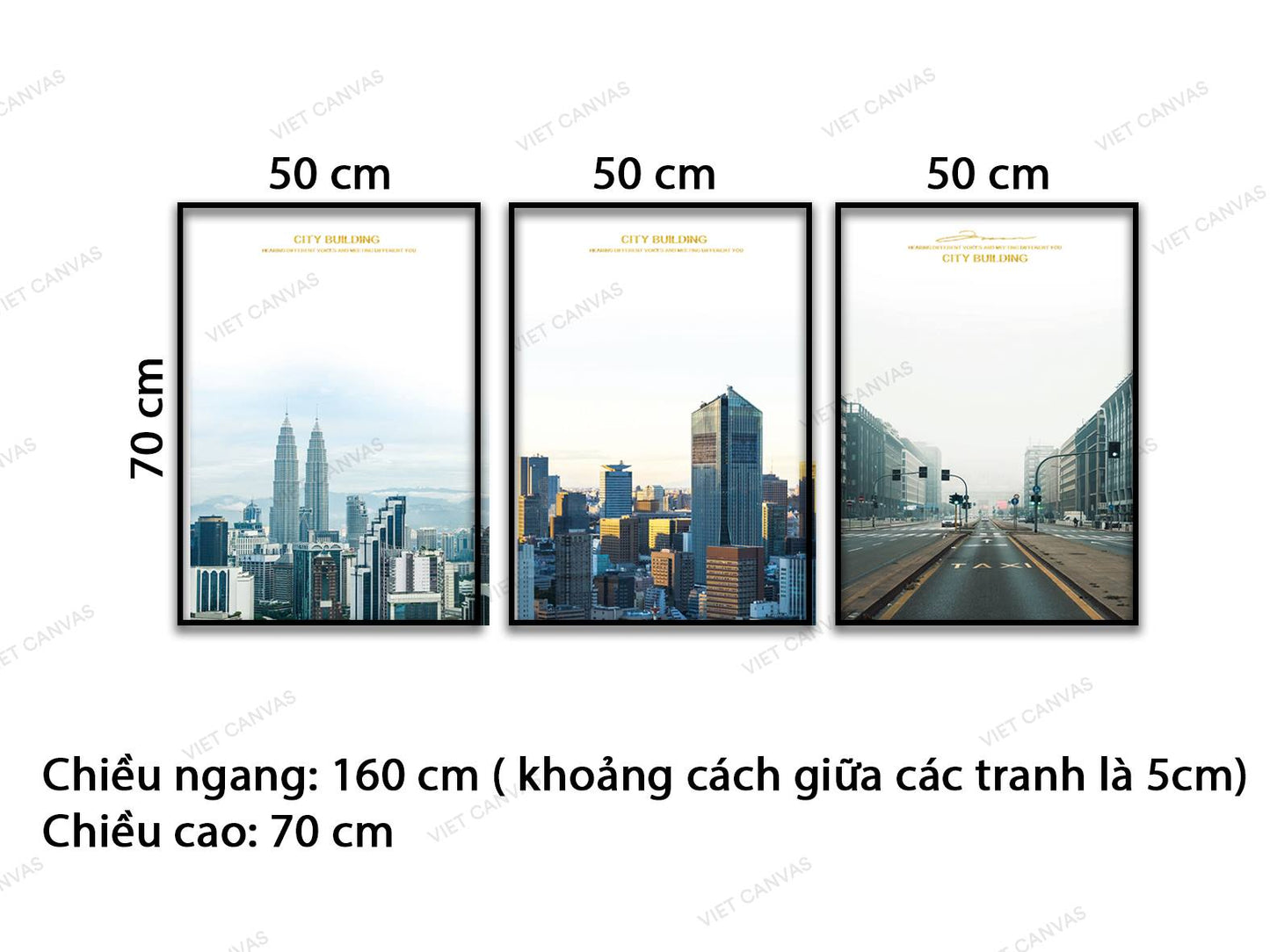 Bộ 3 Tranh Thành Phố Hiện Đại - VD380