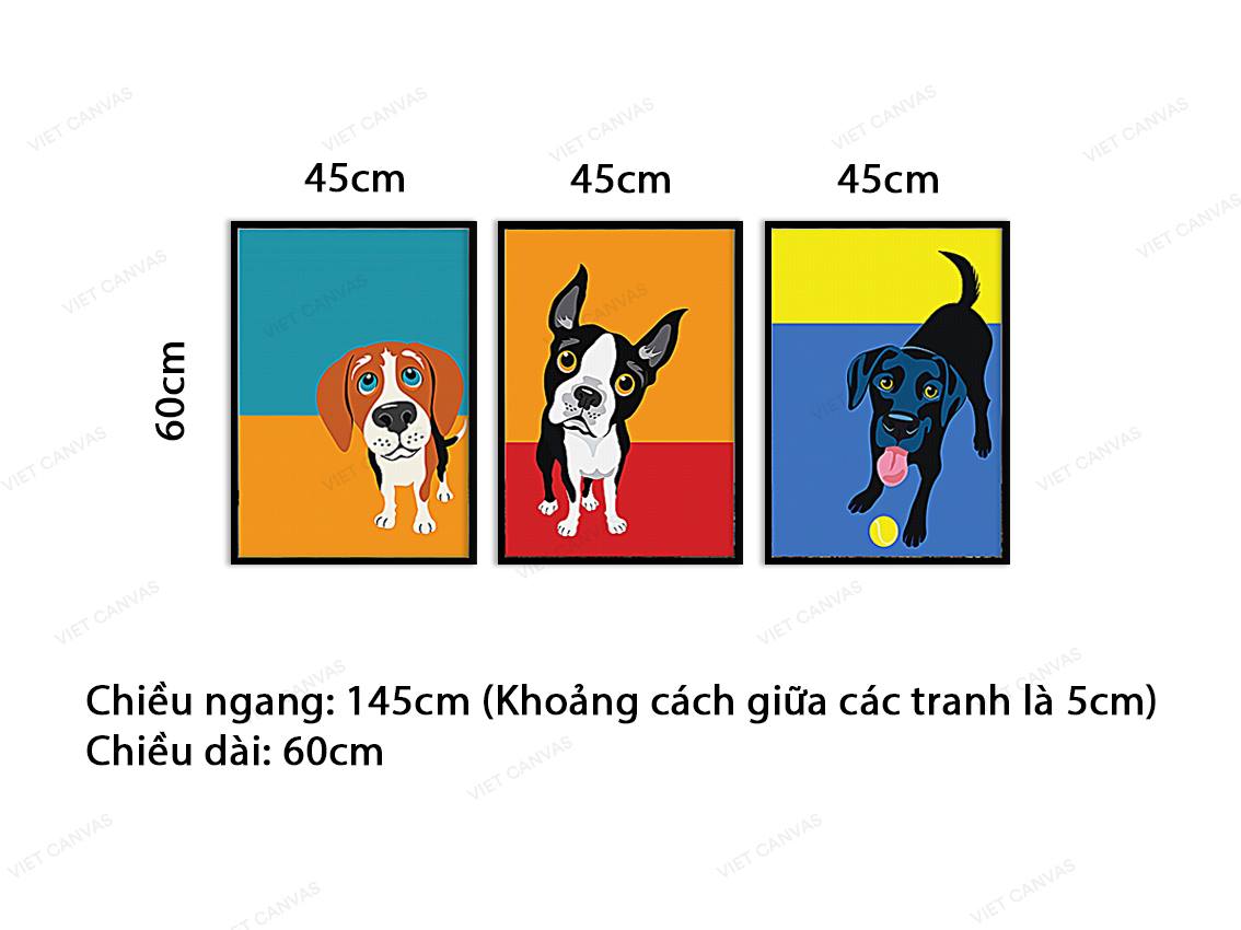 Bộ 3 Tranh Chú Chó Ngộ Nghĩnh - VZ889.1