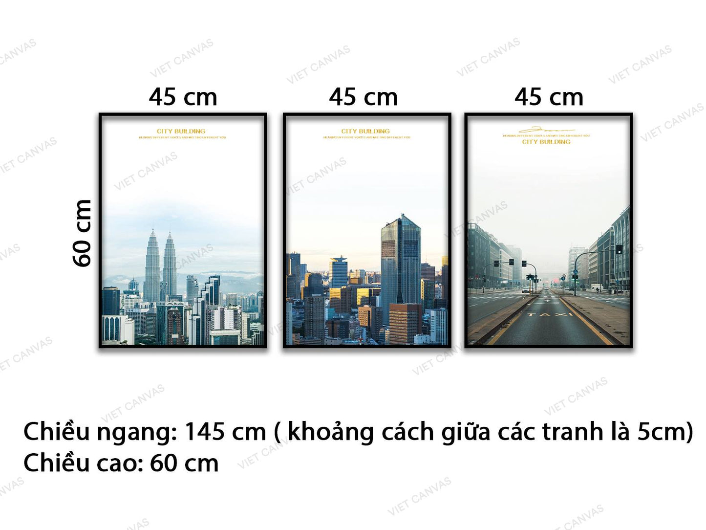 Bộ 3 Tranh Thành Phố Hiện Đại - VD380