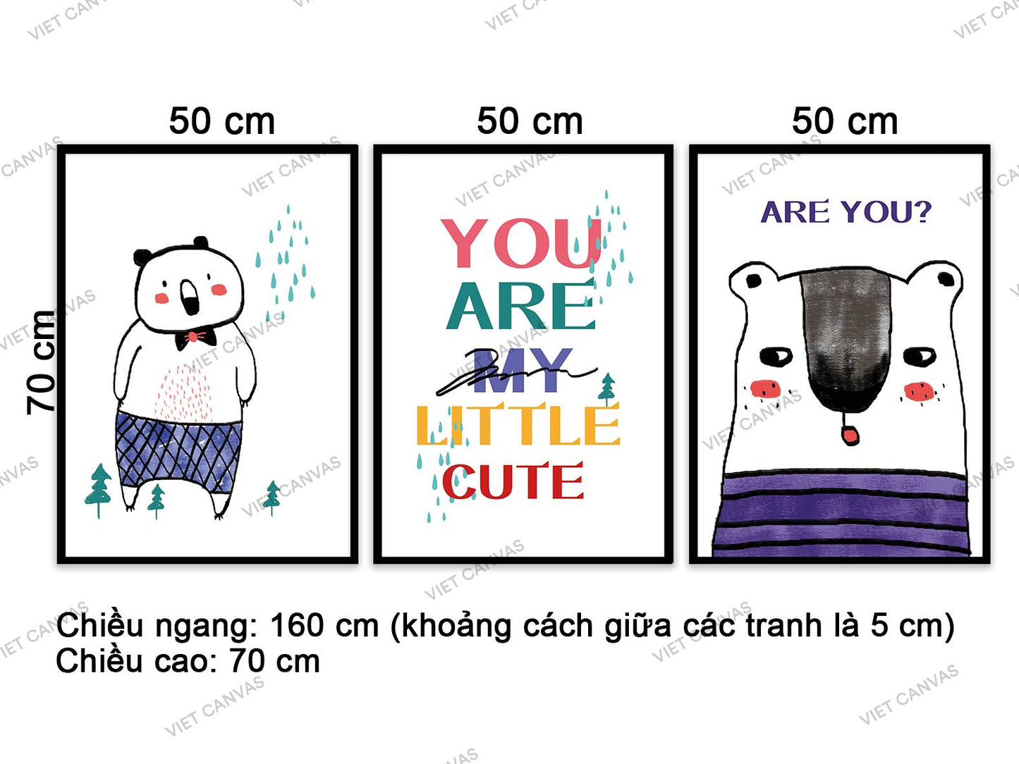 Bộ 3 Tranh Chú Gấu Và Quotes - VD367