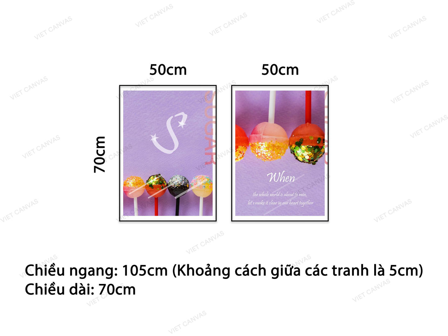 Bộ 2 Tranh Kẹo Mút Ngọt Ngào - VC882