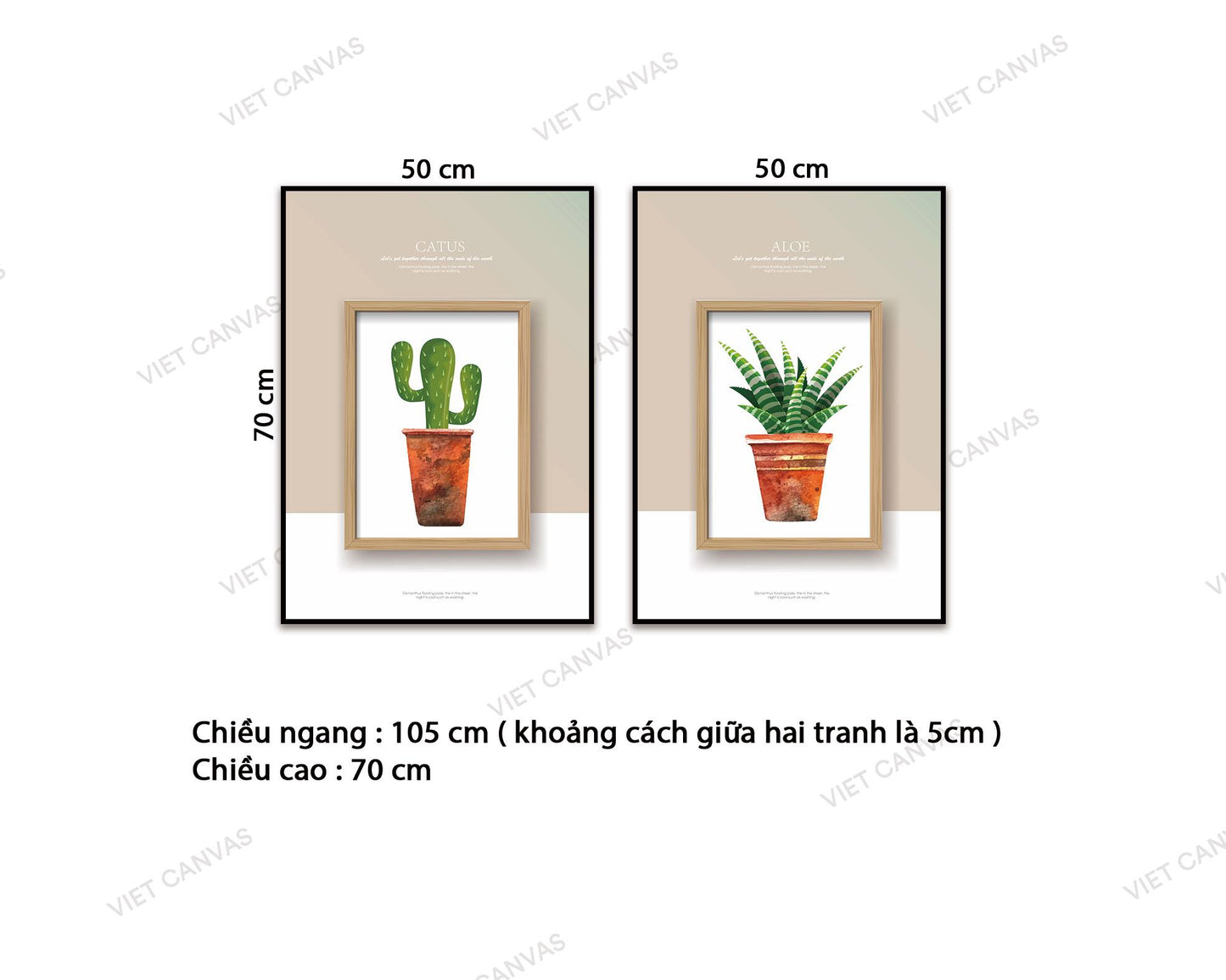 Bộ 2 Tranh Nha Đam Và Xương Rồng - VC791