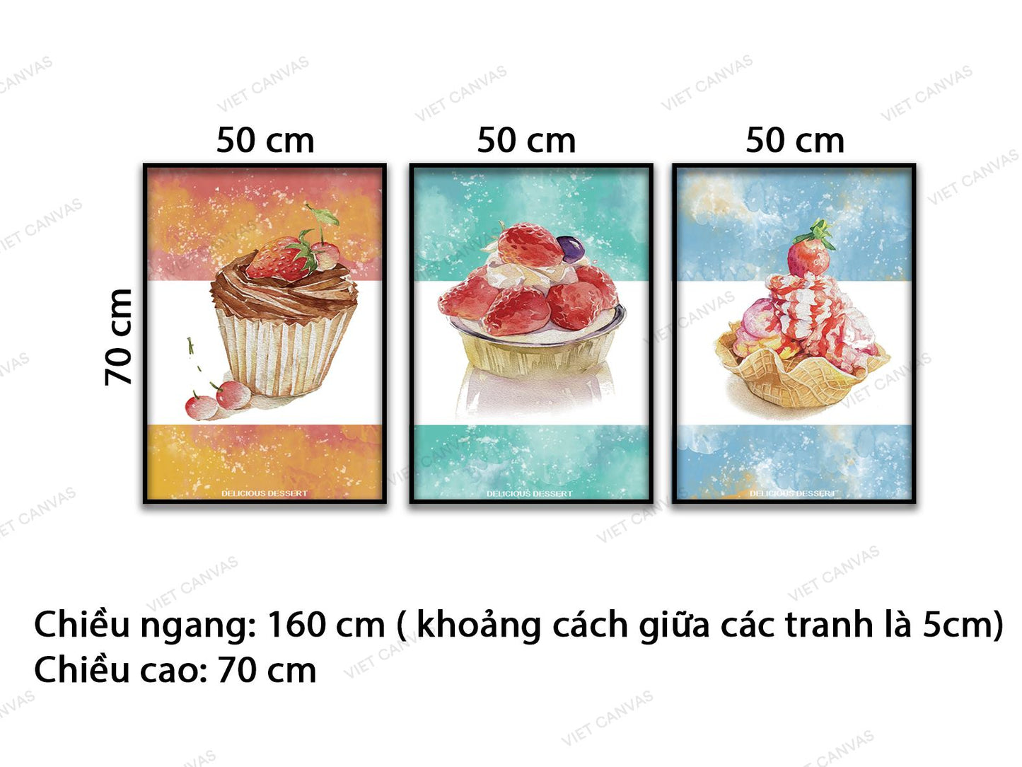 Bộ 3 Tranh Món Tráng Miệng - VD384