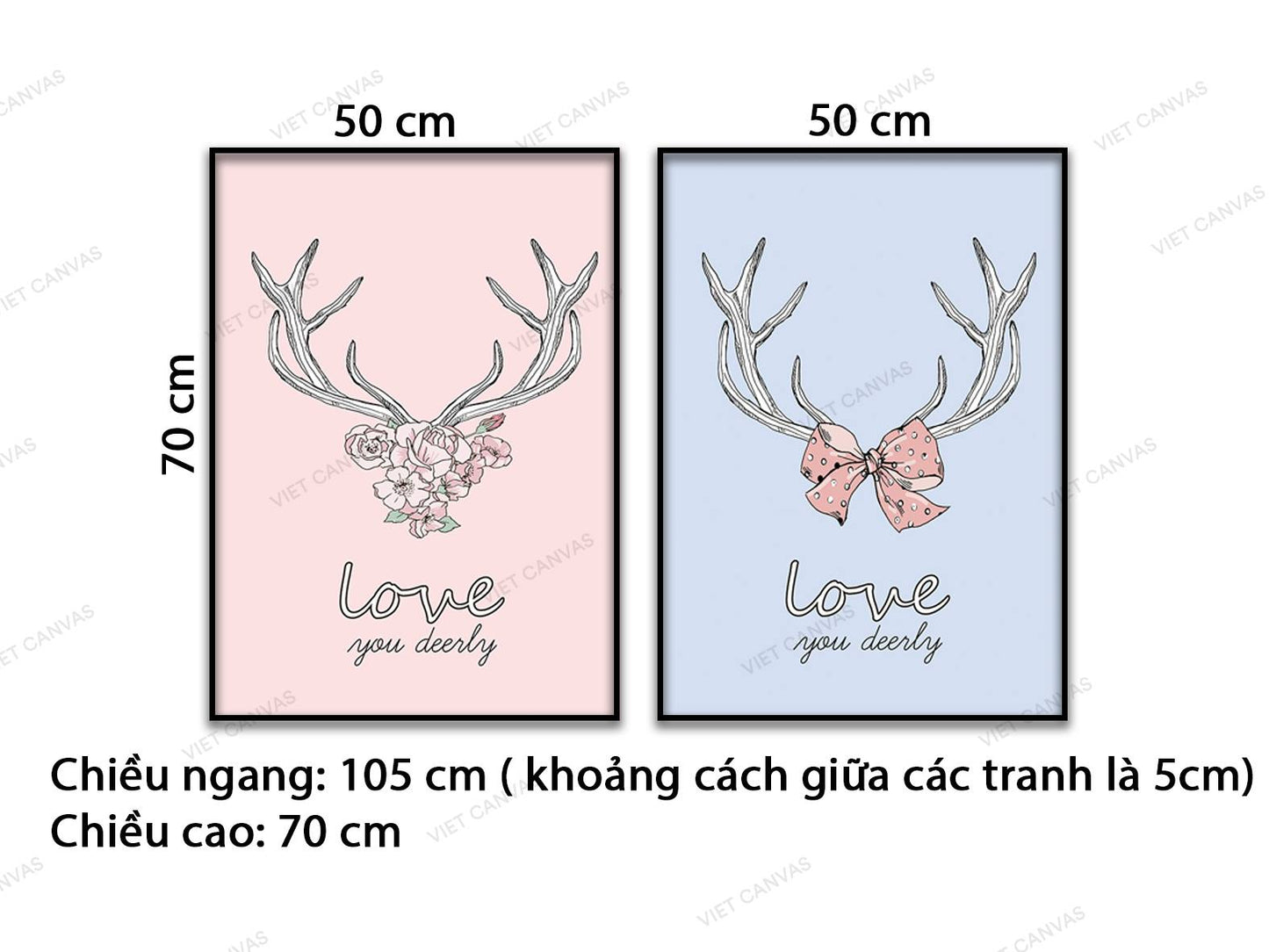 Bộ 2 Tranh Love You Deerly - VC821