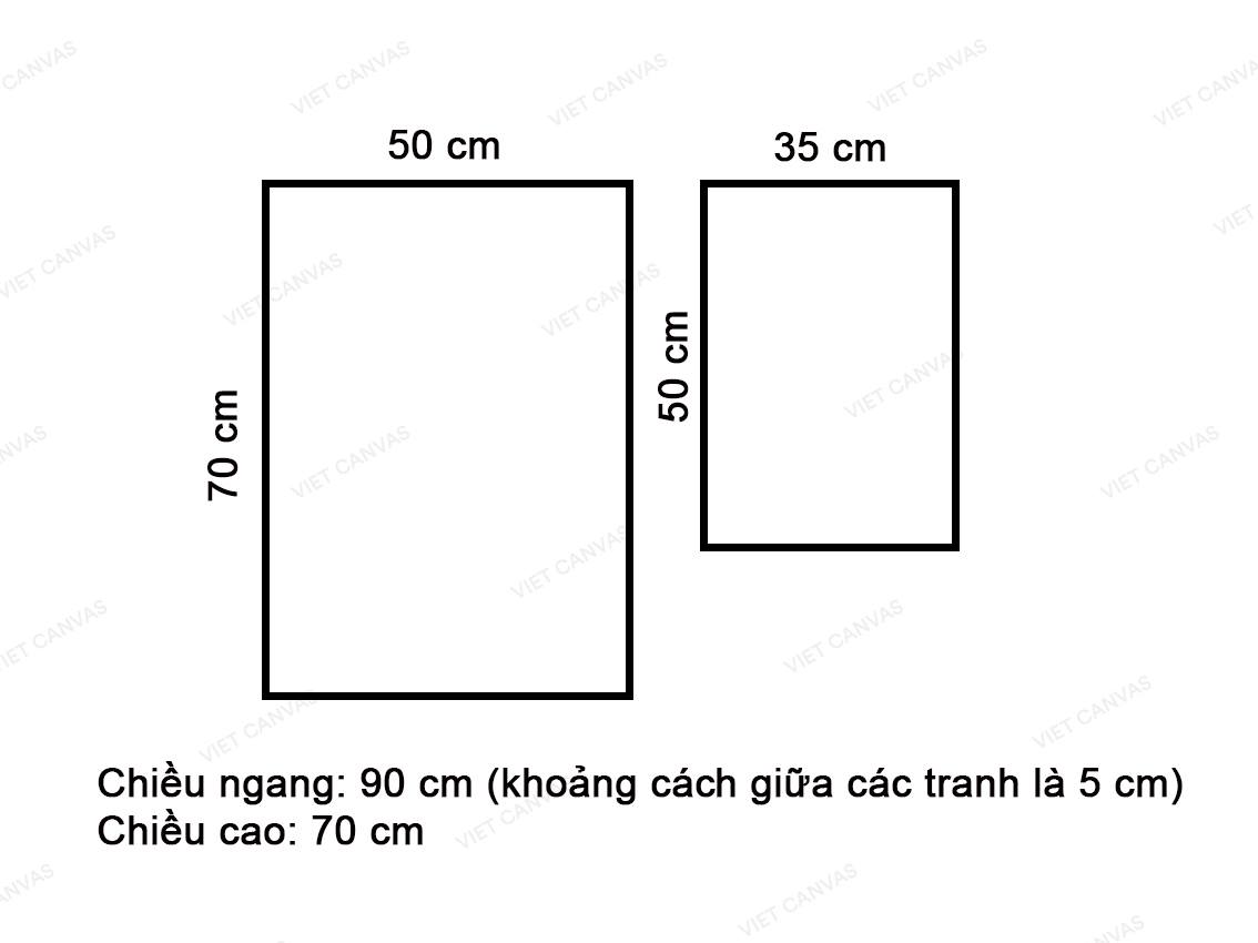 Bộ 2 Tranh Hoa Và Lá Nhẹ Nhàng - VZ890.2