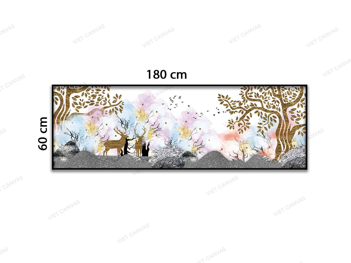 Tranh Hai Chú Hươu Bên Cánh Rừng - VD276