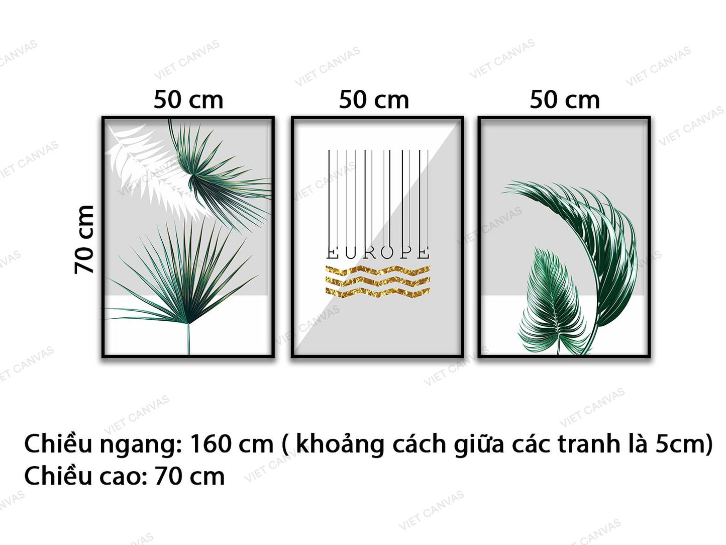 Bộ 3 Tranh Lá Cây Xanh - VD298