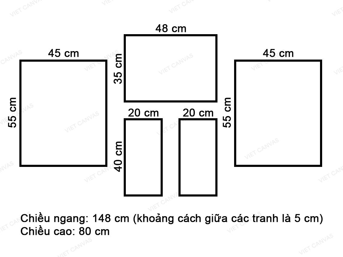 Bộ 5 Tranh Cây Cối Thiên Nhiên - VZ896.2