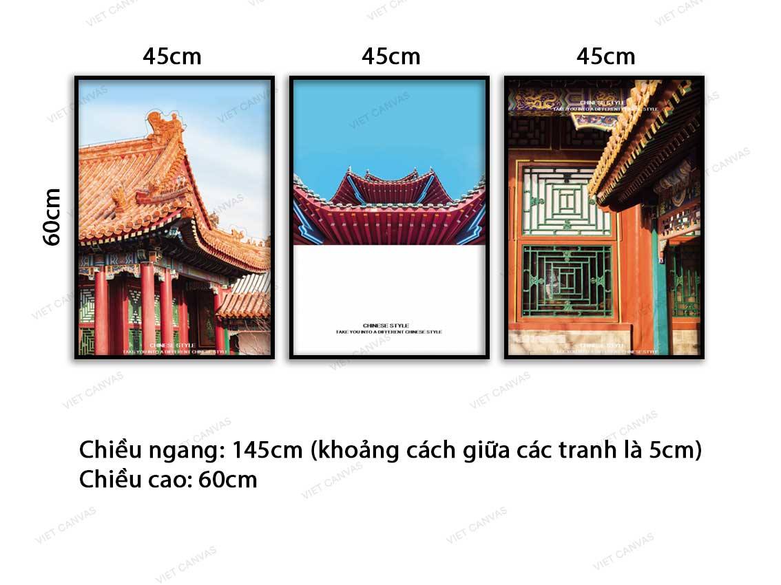 Bộ 3 Tranh Kiến Trúc Trung Hoa - VC917