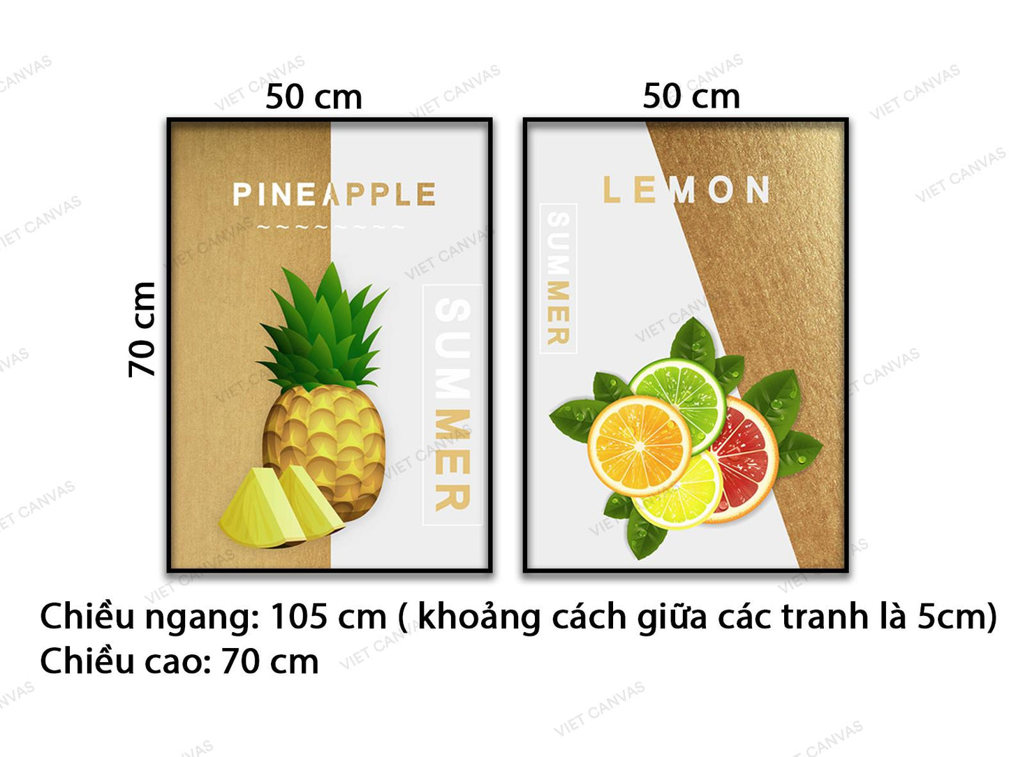 Bộ 2 Tranh Trái Dứa Và Những Lá Chanh - VD378