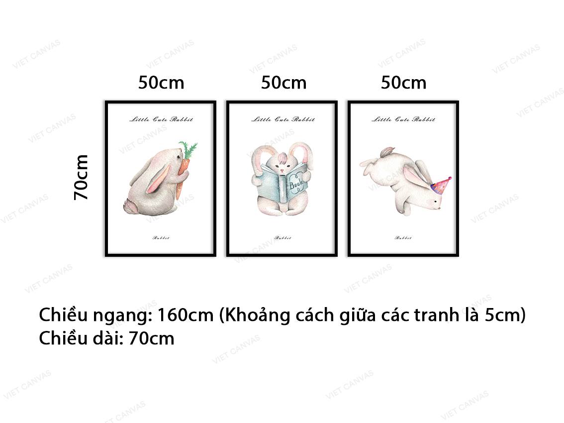 Bộ 3 Tranh Chú Thỏ Dễ Thương - VD302