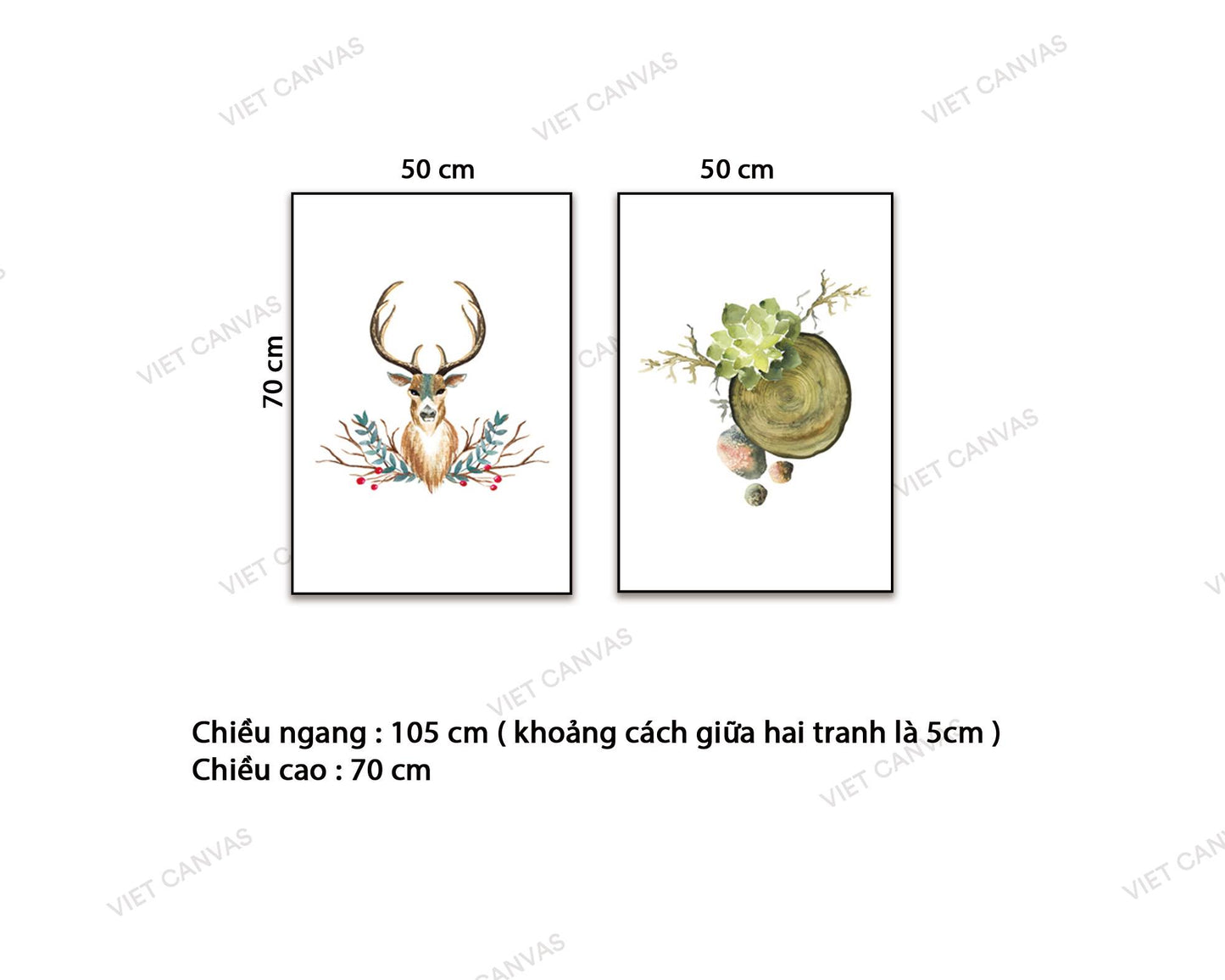 Bộ 2 Tranh Sừng Hươu - VZ454.2