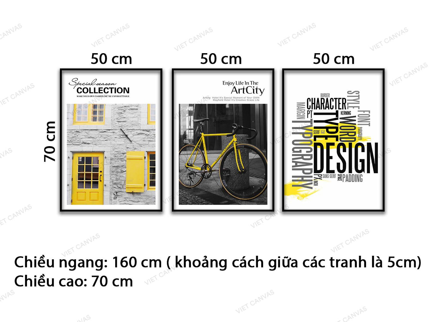 Bộ 3 Tranh Chiếc Xe, Khung Cửa Sổ Và Quotes - VD178