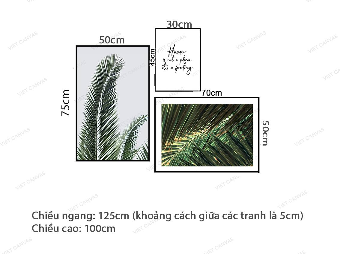 Bộ 3 Tranh Cành Dừa Và Quotes - VZ925.3