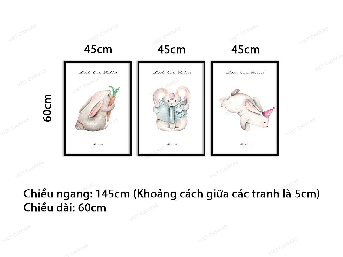 Bộ 3 Tranh Chú Thỏ Dễ Thương - VD302