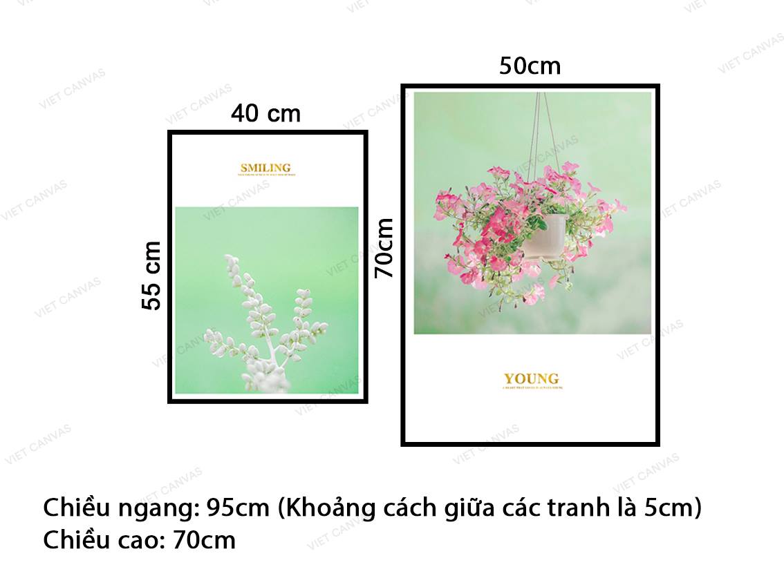 Bộ 2 Tranh Hoa Và Cây Đáng Yêu - VZ298.3