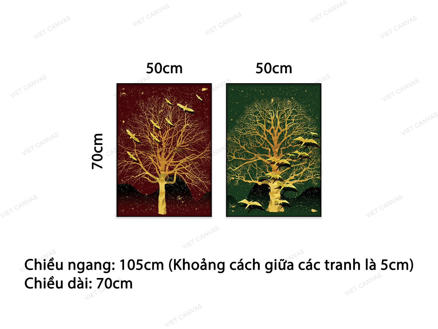 Bộ 2 Tranh Cây Khô Mùa Thu - VC861
