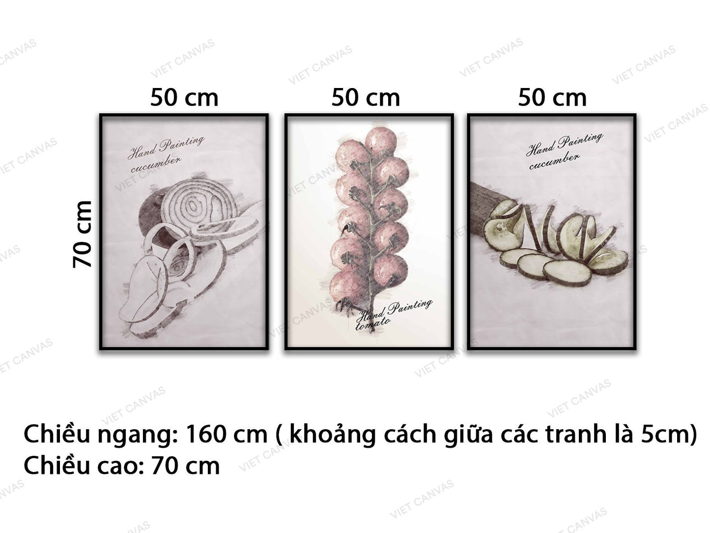 Bộ 3 Tranh Nhánh Cà Chua Và Thân Gỗ - VD244