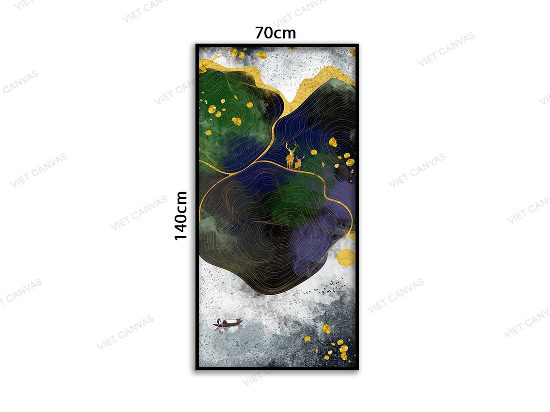 Tranh Hươu Và Vân Gỗ - VD051