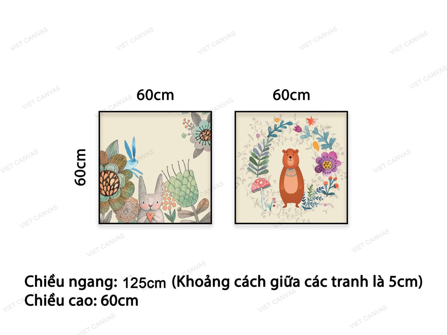 Bộ 2 Tranh Thỏ Và Gấu - VC773
