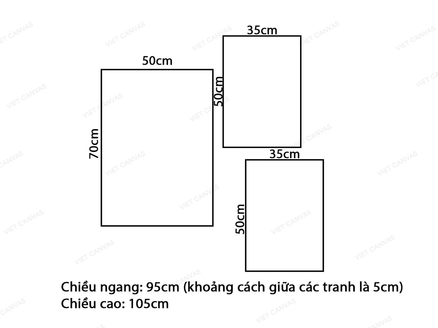 Bộ 3 Tranh Cành Lá Cây, Sóng Vỗ Và Quotes - VK284.3