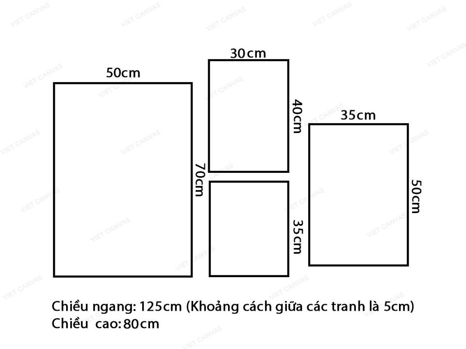 Bộ 4 Tranh Lá Cây Xanh - VY053.1