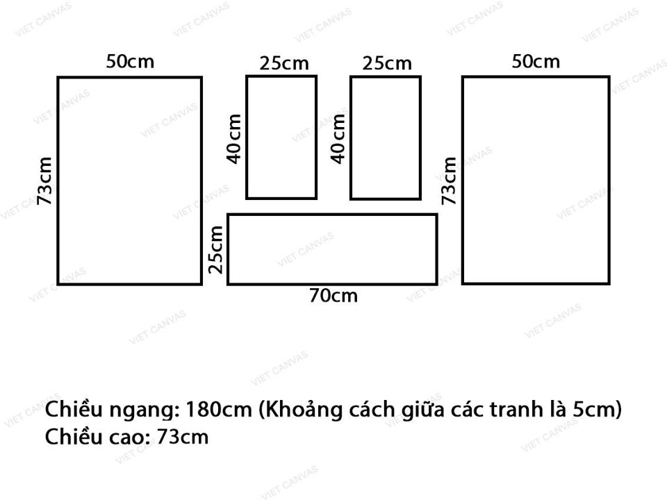 Bộ 5 Tranh Hoa Lá Màu Xanh Ngọc Bích - VY044