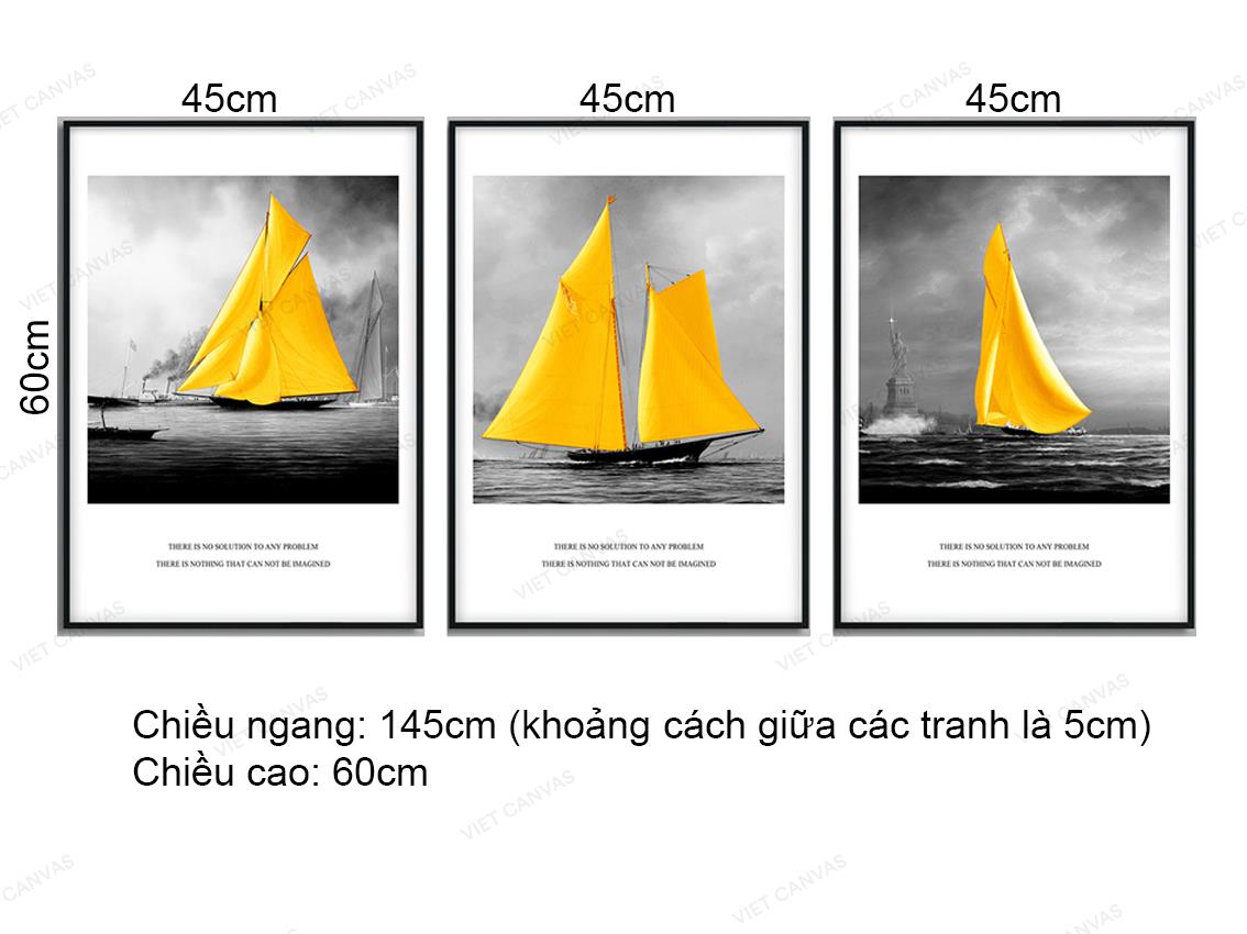Bộ 3 Tranh Chiếc Thuyền Ngoài Khơi - VZ320.1