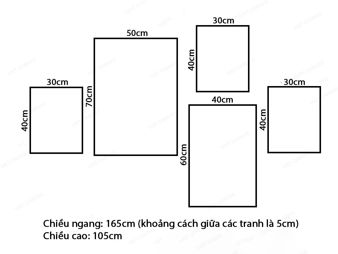 Bộ 5 Tranh Chiếc Lá Xanh - VZ651.1