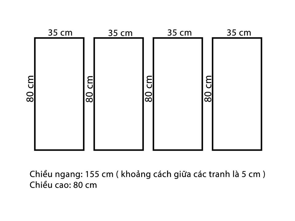 Bộ 4 Tranh Lá Cây Màu Xanh - VZ301.1