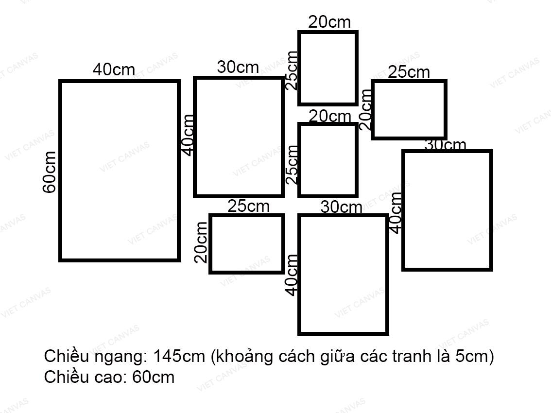 Bộ 8 Tranh Hình Học Và Cây Cối Đơn Giản - VZ040