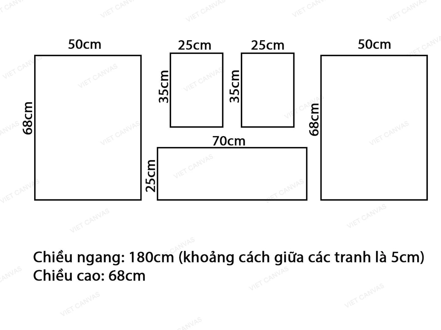 Bộ 5 Tranh Hoa Lá - VZ340