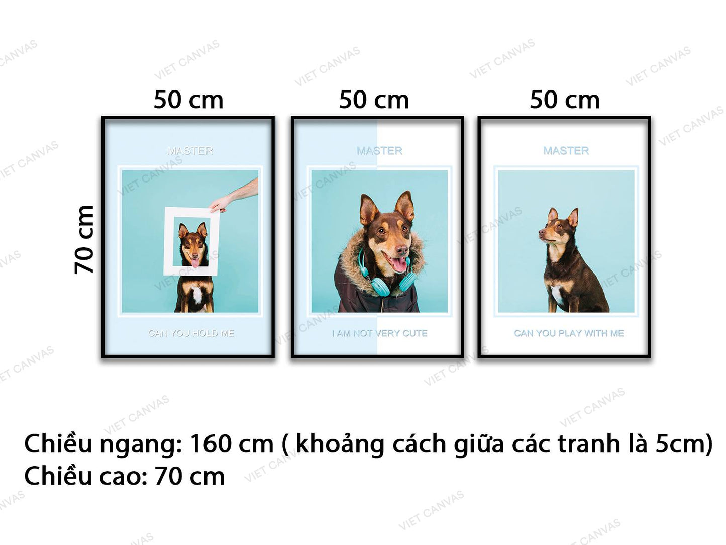 Bộ 3 Tranh Những Sắc Thái Của Chú Chó - VD484