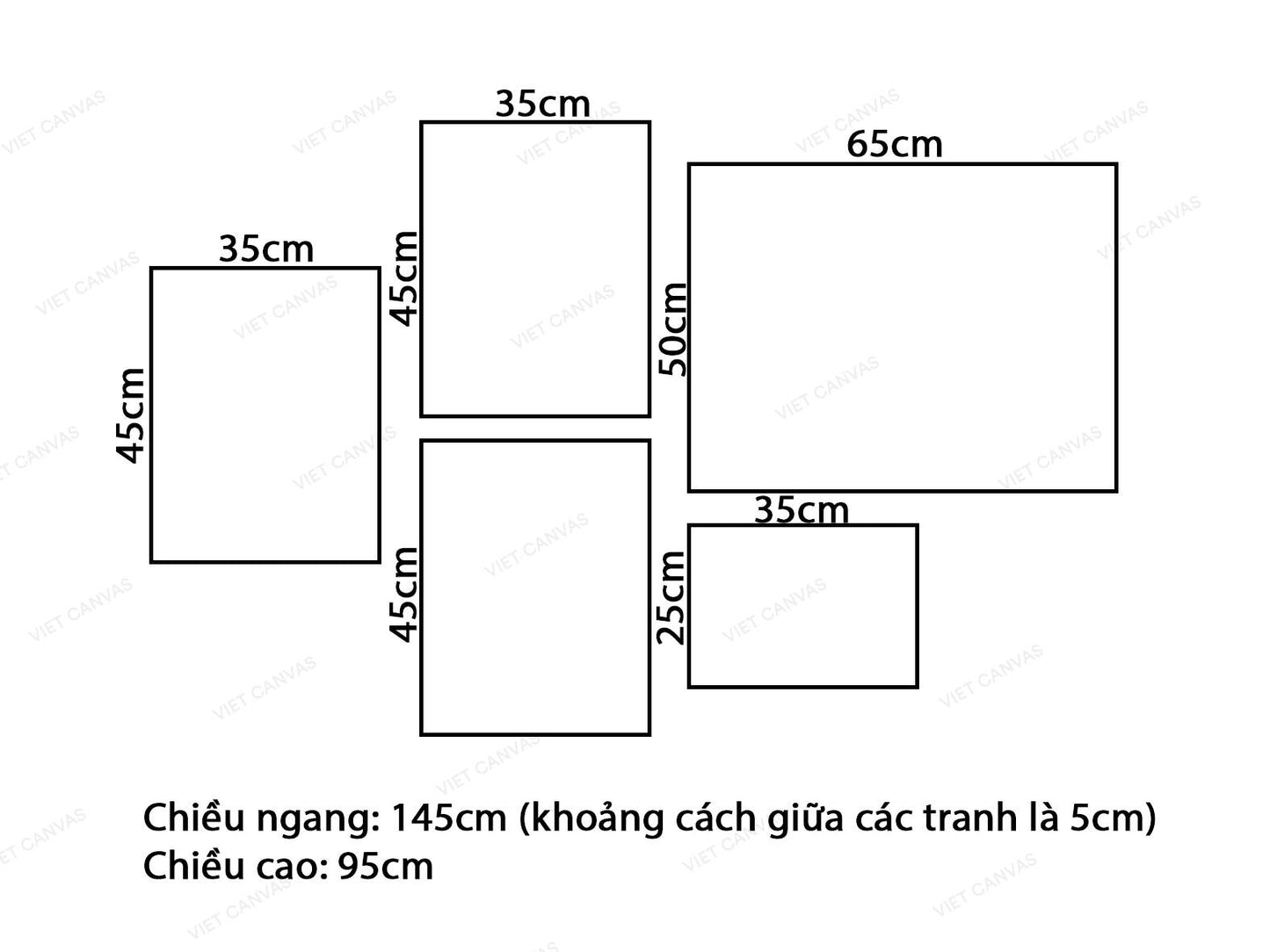 Bộ 5 Tranh Lá Cây Xanh - VY037.2