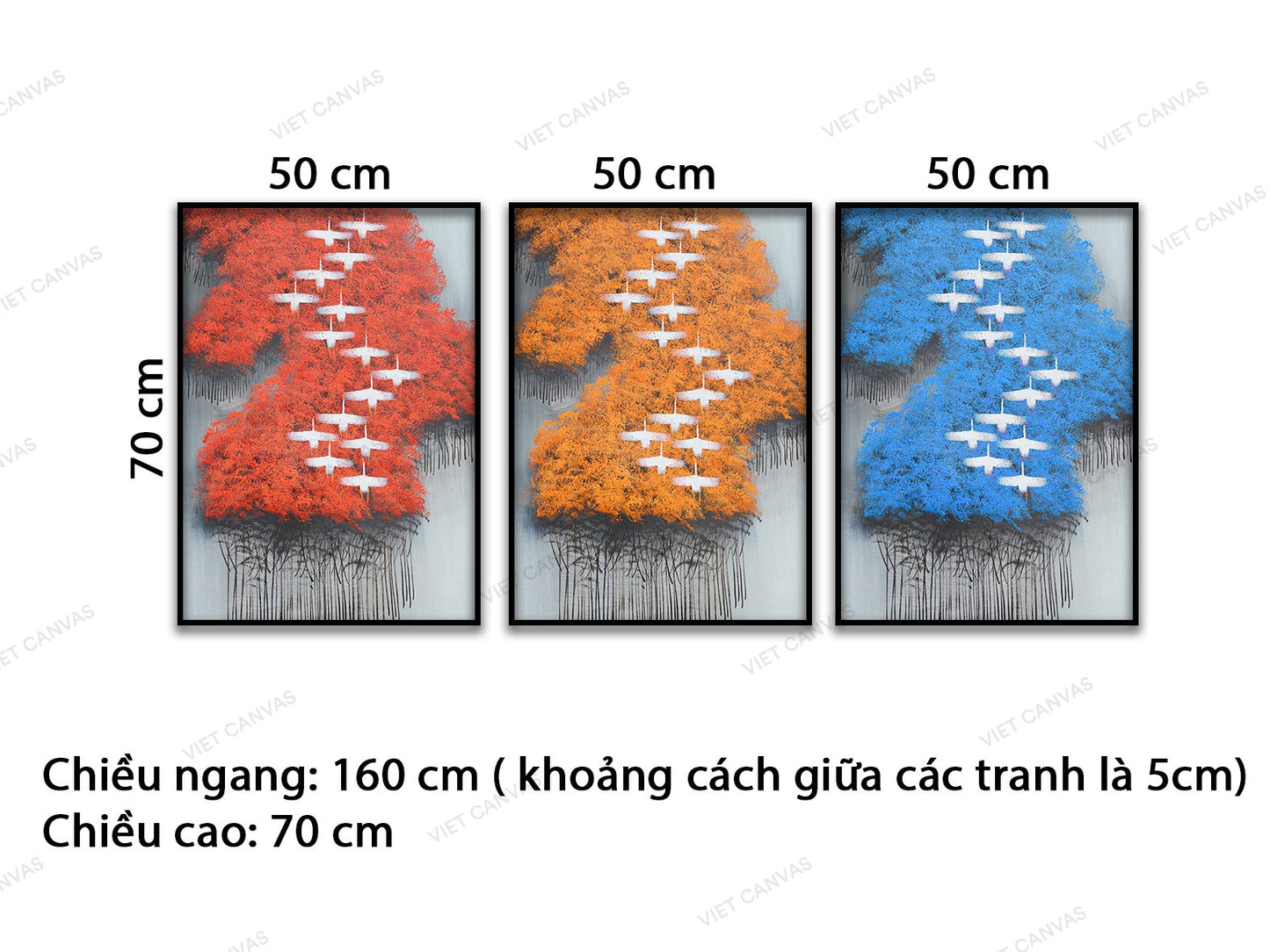 Bộ 3 Tranh Đàn Chim Bay - VD181