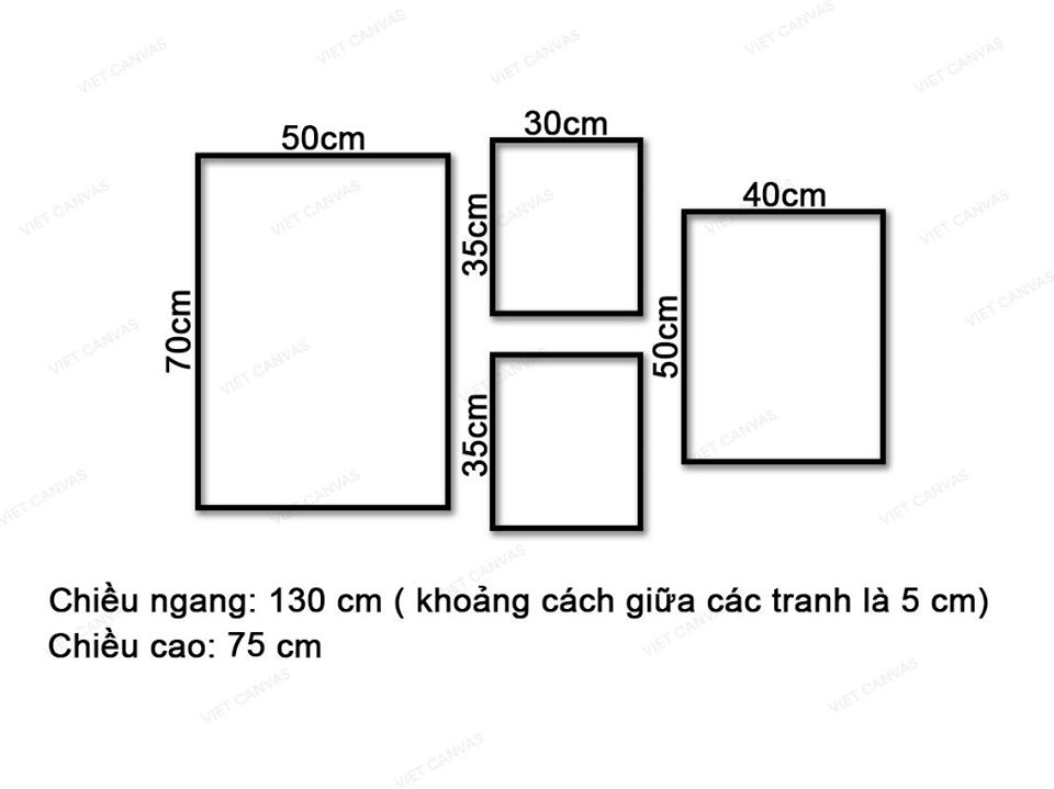 Bộ 4 Tranh Hươu, Hình Học, Dấu X Và Quotes - VZ121.1