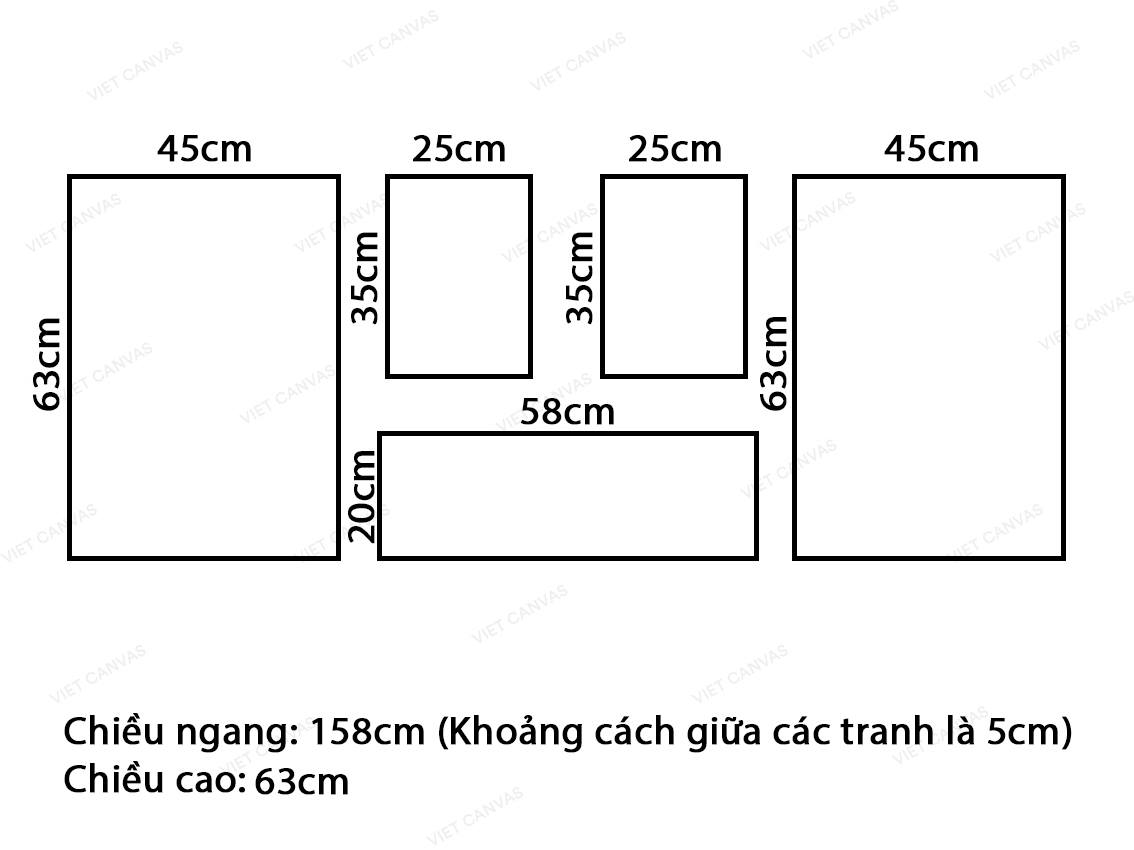 Bộ 5 Tranh Những Đóa Hồng - VZ606