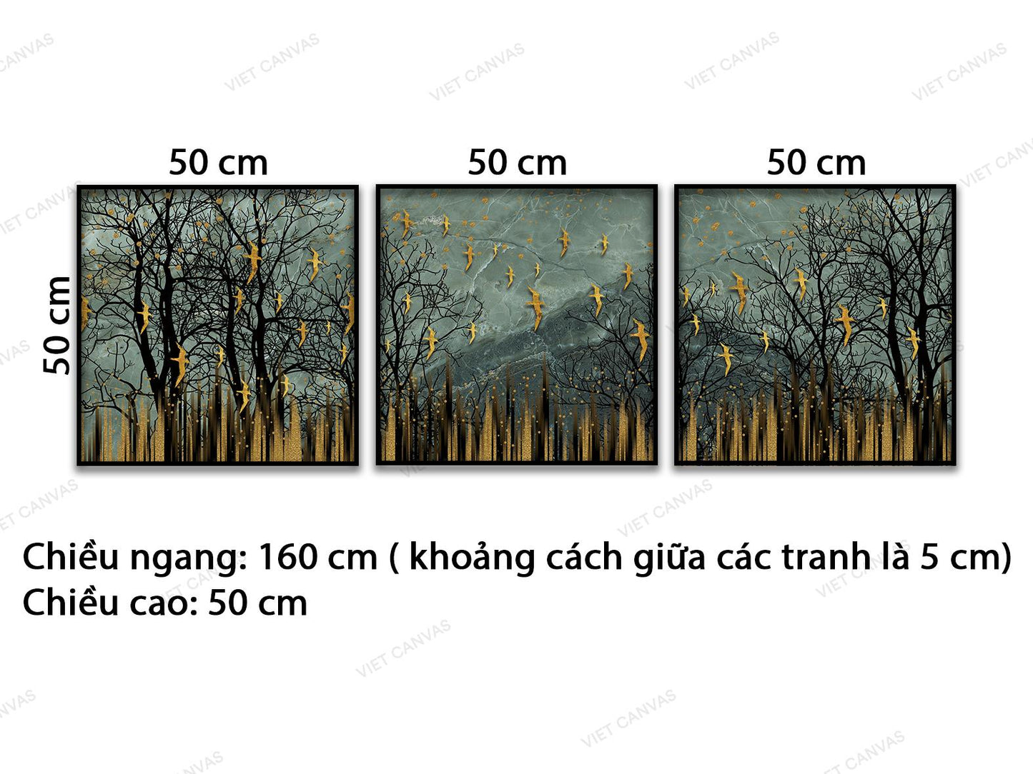 Bộ 3 Tranh Bầy Én Lượn Trong Rừng - VD404