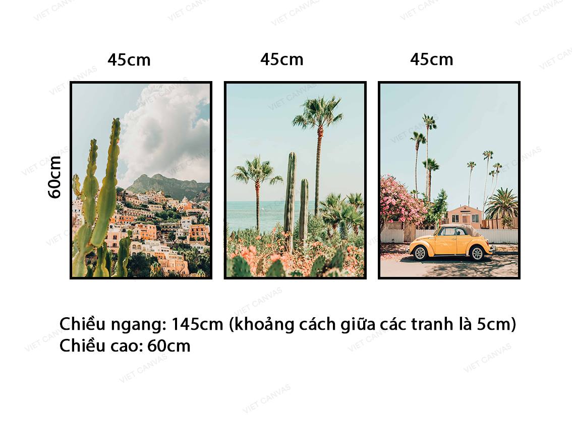 Bộ 3 Tranh Cảnh Vật Thành Phố Mộng Mơ - VD845