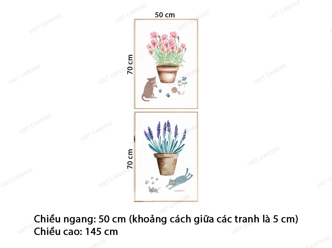 Bộ 2 Tranh Chậu Hoa Và Sen Đá - VZ869.3