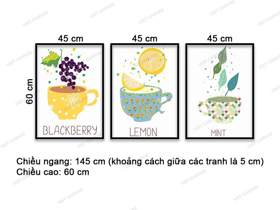 Bộ 3 Tranh Thức Uống Trái Cây - VD172